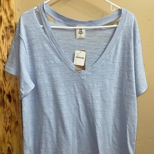 NWT Free People, distressed oversized tee, small